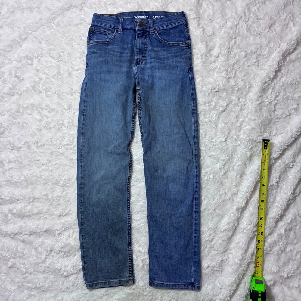 Wrangler Classic Straight Junior Jeans Size 14 Slim Blue Denim‎ Stretch